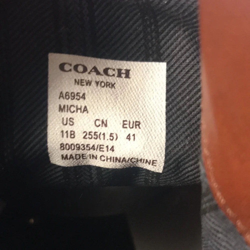 Coach Micha Black and Brown Leather Knee-High Women's Side Zip Riding Boots